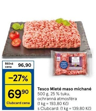 Mleté maso mix Tesco