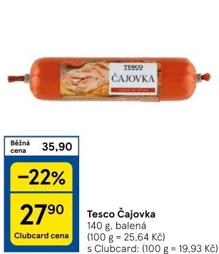 Salám Čajovka Tesco