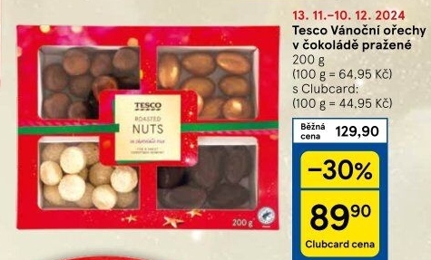 Směs ořechů v čokoládě Tesco