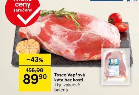 Vepřová kýta bez kosti Tesco