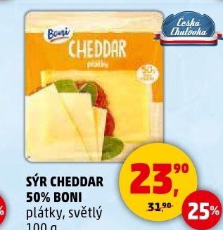 Sýr Cheddar 50% Boni