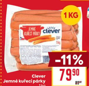 Párky kuřecí jemné Clever