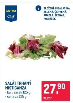 Čerstvý salát Misticanza Metro Chef