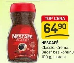 Instantní kávy bez kofeinu Decaf Nescafé