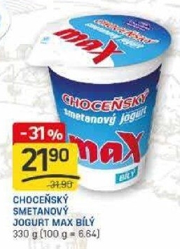 Jogurt smetanový max bílý Choceňský