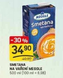 Smetana na vaření Meggle 10%