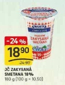 Smetana zakysaná Jihočeská Madeta 18%