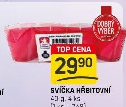 Svíčky hřbitovní - náplň Dobrý Výběr