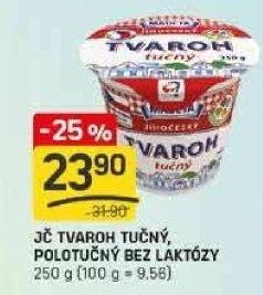 Tvaroh polotučný bez laktózy Jihočeský Madeta