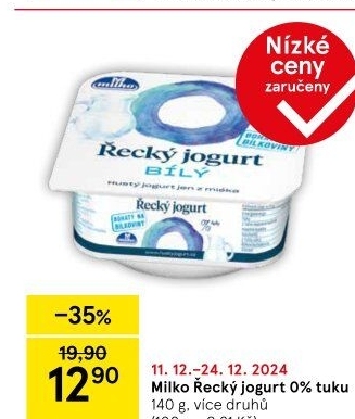 Bílý jogurt řecký 0% Milko