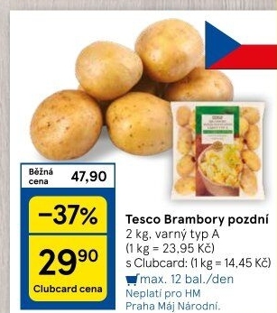 Brambory konzumní pozdní Tesco