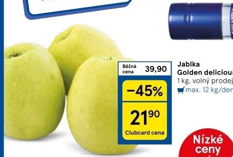 Jablka Golden Delicious