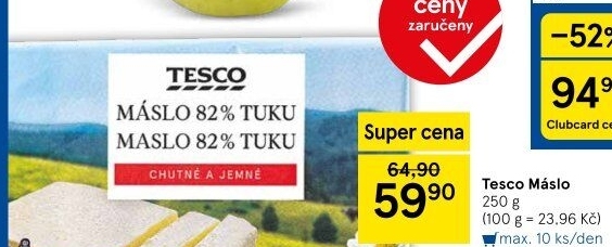 Máslo Tesco