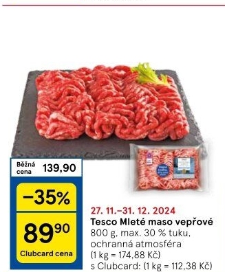 Maso mleté vepřové Tesco