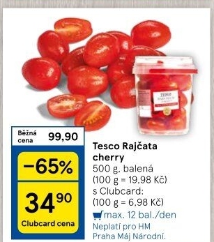 Rajčata cherry Tesco