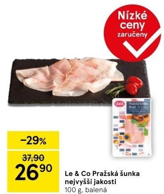Šunka pražská nejvyšší jakosti LE&amp