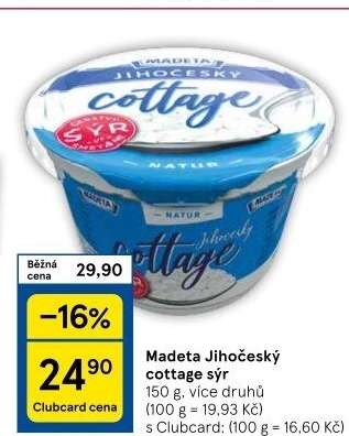 Sýr Cottage Jihočeský Madeta
