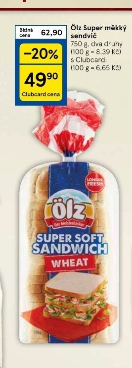 Toustový chléb Sandwich Soft Ölz