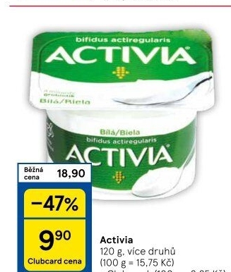 Bílý jogurt Activia Danone