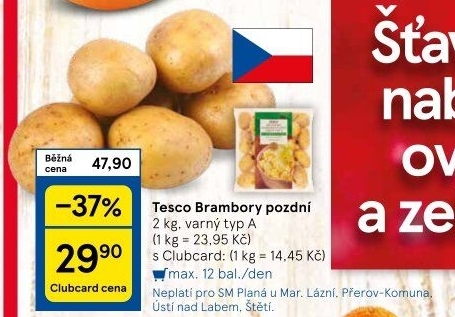 Brambory konzumní pozdní Tesco