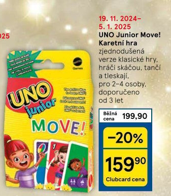 Karetní hra Uno Junior Move! Mattel