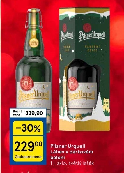 Pivo světlý ležák Retro láhev Pilsner Urquell