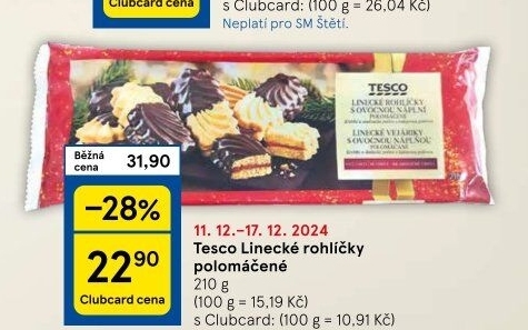 Rohlíčky linecké Tesco