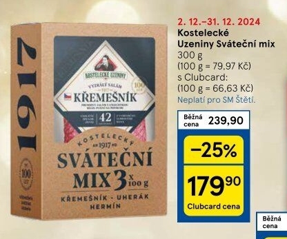 Salámy Sváteční mix Kostelecké uzeniny