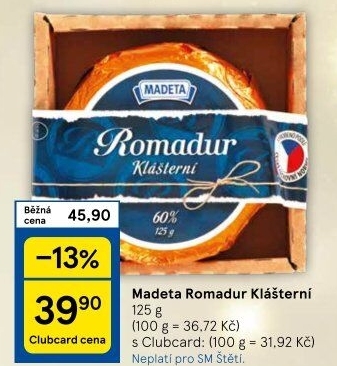 Sýr Romadur Klášterní Madeta