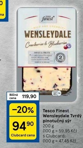 Sýr Wensleydale Tesco Finest