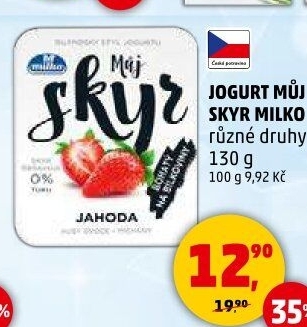Dezert zakysaný ochucený Můj Skyr 0% Milko