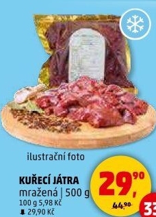 Játra kuřecí mražená