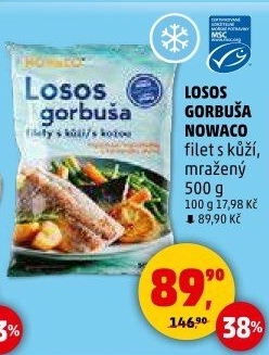Losos Gorbuša filety mražený Nowaco