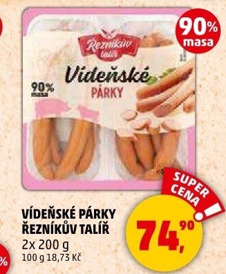 Párky vídeňské Řezníkův talíř