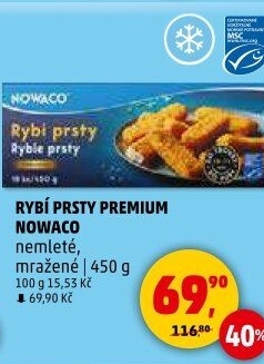 Rybí prsty nemleté mražené Nowaco Premium