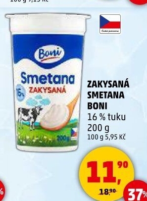 Smetana zakysaná Boni 16%