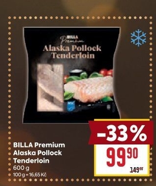 Alaska Pollock Tenderloin mražená Premium Billa