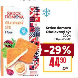 Obalovaný sýr mražený Srdce domova