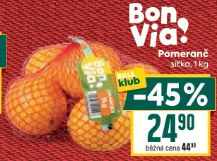 Pomeranče Billa Bonvia