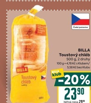 Toustový chléb Billa
