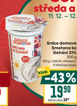 Smetana ke šlehání 31% Srdce domova