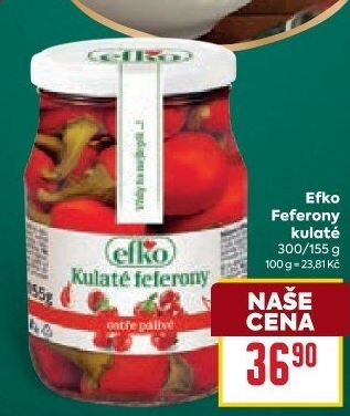 Feferony kulaté Efko