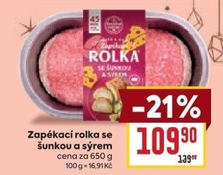 Rolka se šunkou a sýrem Snadné vaření Kostelecké uzeniny