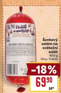 Salám šunkový sváteční Kostelecké uzeniny