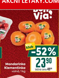 Mandarinky Klementinky Billa Bonvia