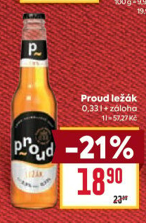 Pivo světlý ležák Proud