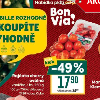 Rajčata cherry Billa Bonvia