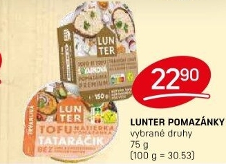 Rostlinné pomazánky Lunter