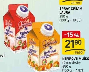 Kefírové mléko ochucené Mlékárna Valašské Meziříčí
