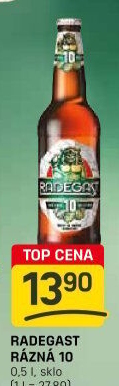 Pivo světlé výčepní Rázná 10° Radegast